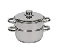 ARTAME 32520, cocina de vapor inoxidable 2 plantas, olla 2 en 1, todos los fuegos incluyendo inducción, diámetro 20 cm, 2,7 l, 1 a 2 personas, todo acero inoxidable