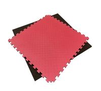 Artatami® Tatami Puzzle 1x1x20 mm Rojo - Negro Pack Ahorro【4 Unidades】Gimnasios - Fitness - Pilates - Yoga - Superficie Agarre En 5 Líneas - Libre de Tóxicos.