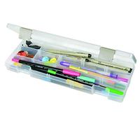 ArtBin Solutions Caja extra larga, organizador de arte y manualidades con separadores extraíbles, [1] caja de almacenamiento de plástico, transparente, 0, 12.5" x 4.9"