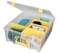 ArtBin Super Satchel - Contenedor de almacenamiento de doble profundidad con detalles amarillos, transparente