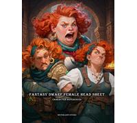 Artbook - Fantasy Dwarf Female Head Sheet - Character References Vol.02: 250+ Strong Female Portraits with Braided Hairstyles, Expressions, and Dwarven Heritage