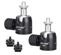 ARTCISE 2pcs Mini Cabeza de Bola, pequeña Cabeza de Bola con Soporte de Zapata fría para cámaras DSLR, Monitor, trípodes, monopiés, Soporte de luz, Carga máxima de 3 kg