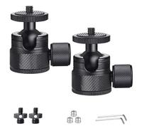 ARTCISE 2pcs Mini Rótula de Bola, CB20 20 mm Mini Cabeza de Trípode de Metal con 1/4 "-20 Macho a 1/4 "-20 Macho Adaptador de Tornillo para Todas Las Cámaras/Trípode/Monitor/Luz