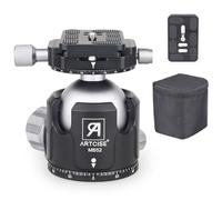 ARTCISE Cabeza de Bola de Alta Resistencia, Cabeza de trípode de Perfil bajo panorámico Dual de 52 mm y 2 Placas de liberación rápida de 1/4 de Pulgada para trípode Slider DSLR Carga máxima de 30 kg