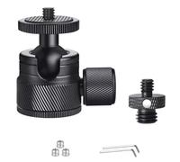 ARTCISE Mini Rótula de Bola, CB20 Mini Cabeza de Trípode Metal de 20 mm con Adaptador de Tornillo roscado de 1/4"-20 Macho a 1/4"-20 Macho para Todas Las Cámaras/Trípodes/Monitores/Luces