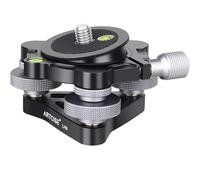 ARTCISE Nivelador de cámara con base de nivelación de trípode, placa de cabeza de trípode de ajuste de aluminio con inclinación de -15°/+15°, con 3 niveles de burbuja y ajuste de precisión de 3 ruedas