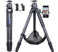 ARTCISE - Trípode de Fibra de Carbono con Cabezal de Bola de Perfil bajo de 52 mm y Bolsa de Piedra, Soporte de cámara de Viaje Resistente para videocámara Canon Sony Nikon DSLR, Carga máxima de 25KG