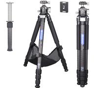 ARTCISE Trípode de viaje de fibra de carbono con cabeza de bola de perfil bajo de 46 mm y bolsa de piedra, ultraligero, trípode de cámara compacto para fotografía de viajes, altura máxima de 70