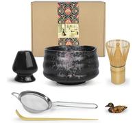 Artcome Kit de Ceremonia de Matcha Japonesa - Cuenco Tradicional, Batidor, Cuchara, Colador de Polvo - Juego de Té para Hacer Usucha, Koicha y Matcha