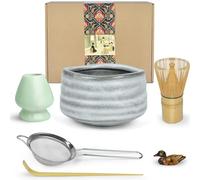 Artcome Kit de ceremonia de matcha para ceremonia de té japonesa, cuenco tradicional de matcha, batidor, cuchara de té, colador de polvo de matcha, juego de té matcha para hacer Usucha, Koicha y
