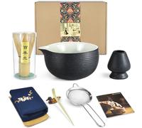 Artcome Kit de Ceremonia de Té Japonesa con Cuenco de Esmalte Bluestone, Batidor, Cuchara, Colador y Juego para Preparar Usucha, Koicha y Matcha