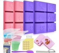 Artcome Kit de fabricación de jabón de bricolaje, moldes, herramientas de medición y embalaje para jabones hechos a mano, herramientas de fabricación de jabón para principiantes y profesionales, ideal