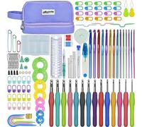 Artcome Kit de ganchillo de 124 piezas para adultos y niños, 14 tamaños, ganchos ergonómicos de ganchillo con un agarre cómodo para principiantes y ganchillos experimentados, ideal para crear hermosos