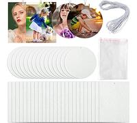 ArtCute 50 piezas de sublimación ambientadores de aire DIY Fieltro ambientadores en blanco para coche con 50 bolsas autoselladas y cuerda elástica para coche, decoración del hogar (círculo y rectángulo)