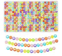 ARTDOT 1400 Piezas Letras para Pulseras, A-Z Redondas Abalorios para Hacer Pulseras Friendship Bracelet Kit para Niños DIY Manualidades Collares