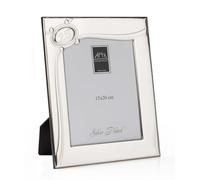 ARTÉ 15 x 20 cm, fabricado en Italia, 25 aniversario de boda, elegante chapado en plata, plateado antioxidante, precioso marco de plata chapada en plata con parte trasera de madera caoba E121.25°/15 x