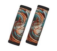Arte abstracto azul óxido, 2 piezas de fundas para asas de equipaje, cubiertas suaves y cómodas para asas de equipaje. Etiqueta para equipaje.