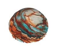 Arte abstracto azul óxido,Gorro de ducha, gorro de noche, gorro de baño elástico impermeable de doble capa, reutilizable para el cabello.