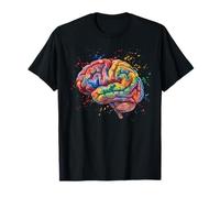Arte Abstracto Colorido de la anatomía del Cerebro para los Amantes de la Ciencia Camiseta
