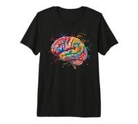 Arte Abstracto Colorido de la anatomía del Cerebro para los Amantes de la Ciencia Camiseta Premium