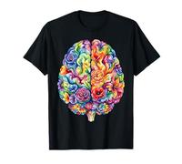 Arte Abstracto de anatomía Cerebral Floral Camiseta