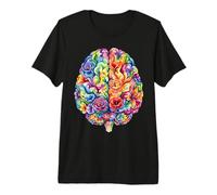 Arte Abstracto de anatomía Cerebral Floral Camiseta Premium