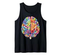 Arte Abstracto de anatomía Cerebral Floral Camiseta sin Mangas