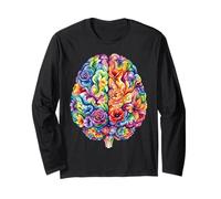 Arte Abstracto de anatomía Cerebral Floral Manga Larga