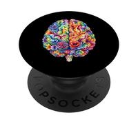 Arte Abstracto de anatomía Cerebral Floral PopSockets PopGrip Adhesivo