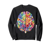 Arte Abstracto de anatomía Cerebral Floral Sudadera
