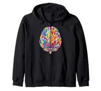 Arte Abstracto de anatomía Cerebral Floral Sudadera con Capucha