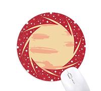 Arte Abstracto de Patron de Plantas de Naranja Wheel Mouse Pad de Goma roja Redonda