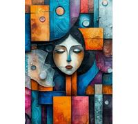Arte Abstracto Geometrys Paintings - para Imagen Artística De Un Juego para Aliviar El Estrés En Adultos - Rompecabezas 1000 Piezas - Rompecabezas Colorido Y Difícil - Decoración Arte Mural Kw399Zw