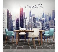 Arte Abstracto Pintado A Mano Arquitectura De La Ciudad Aves 3D Papel Pintado Pared Fácil Instalación Oficina Sala Estar Sofá Dormitorio TV Fondos Decoración-200cm×140cm