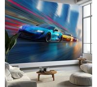 Arte Abstracto Y Arte Del Bien Murales De Papel Pintado 400 x 280 cm, Fotomurales Pared Tejido No Tejido Carrera De Autos Calles De La Ciudad Decorativos Murales póster para Dormitorio Salón TV Pared