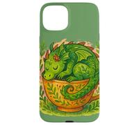 Arte Acogedor a la Hora del té con Forma de dragón Siestas en Taza de té de Cottagecore Carcasa para iPhone 15 Plus
