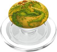 Arte Acogedor a la Hora del té con Forma de dragón Siestas en Taza de té de Cottagecore PopSockets PopGrip para MagSafe