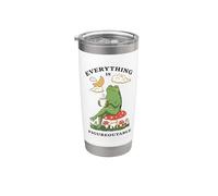 Arte acogedor de Cottagecore Coffee Frog Vaso térmico de acero inoxidable de doble pared