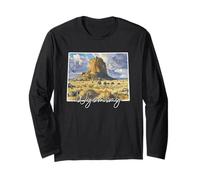 Arte Acuarela del Paisaje de Wyoming Manga Larga