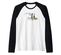 Arte Acuarela Faro y Contorno del Estado de Maryland Camiseta Manga Raglan