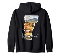 Arte Acuarela Paisaje de Vermont en Otoño Sudadera con Capucha