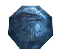 Arte Águilas Azules Pájaro Paraguas Plegable Automático Paraguas de Viaje Mujer Niño Niña Protección UV Resistencia Viento Impermeable