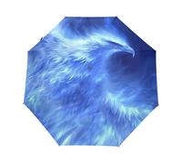 Arte Águilas Azules Pájaro Paraguas Plegable Automático Paraguas de Viaje Mujer Niño Niña Protección UV Resistencia Viento Impermeable