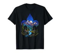 Arte al Aire Libre del Cielo Nocturno de la Flor de lis de exploración artística Camiseta