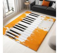 Arte Alfombra Suave - Alfombras Salon habitación Infantil Lavables, Comedor, Habitación - Instrumentos Musicales Teclas De Piano, Fácil de Cuidar - Alfombra Rectangular 60 x 90 cm, Nuevo Hengse