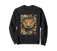 Arte Animal Abstracto Retro Lagarto Lengua Azul Sudadera