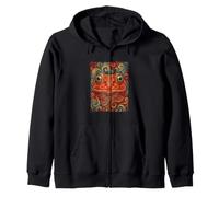 Arte Animal Abstracto Retro Rana Tomate Sudadera con Capucha