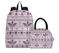 Arte Ave Fénix Mochila de Estudiantes Bolsa Térmica para Fiambrera Mochilas Bolsa del Almuerzo para Niñas Escolar Niños