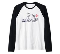 Arte Bite Me Shark de Jaws 2025 Camiseta Manga Raglan