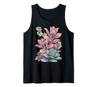 Arte Bloomcore para Amantes de Las Plantas de Crassula Botanical House en Colores Pastel Camiseta sin Mangas